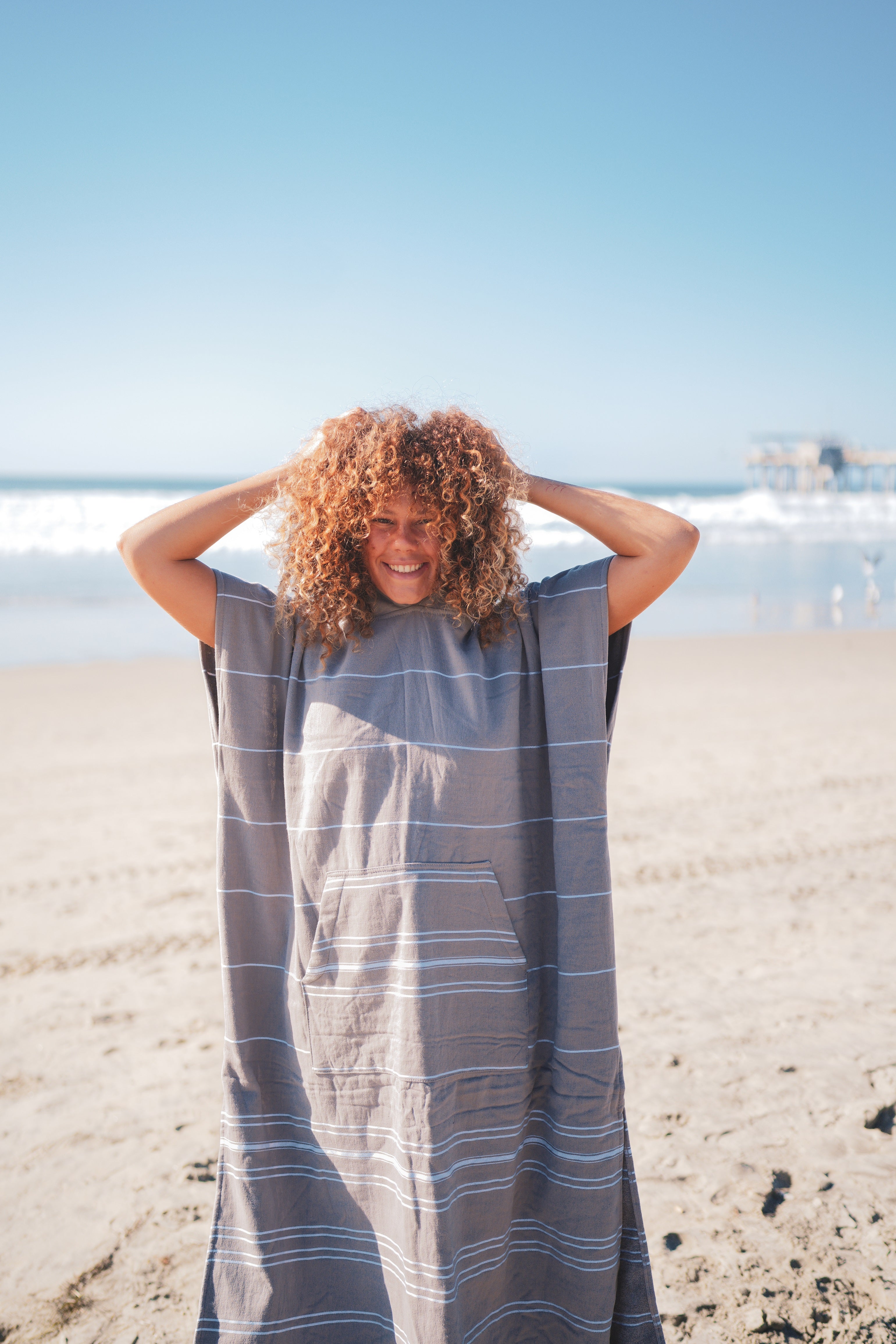 Delmar Terry Poncho – 100% Turkish Cotton Terrycloth Beach Cover-Up & Surf Poncho (One Size)