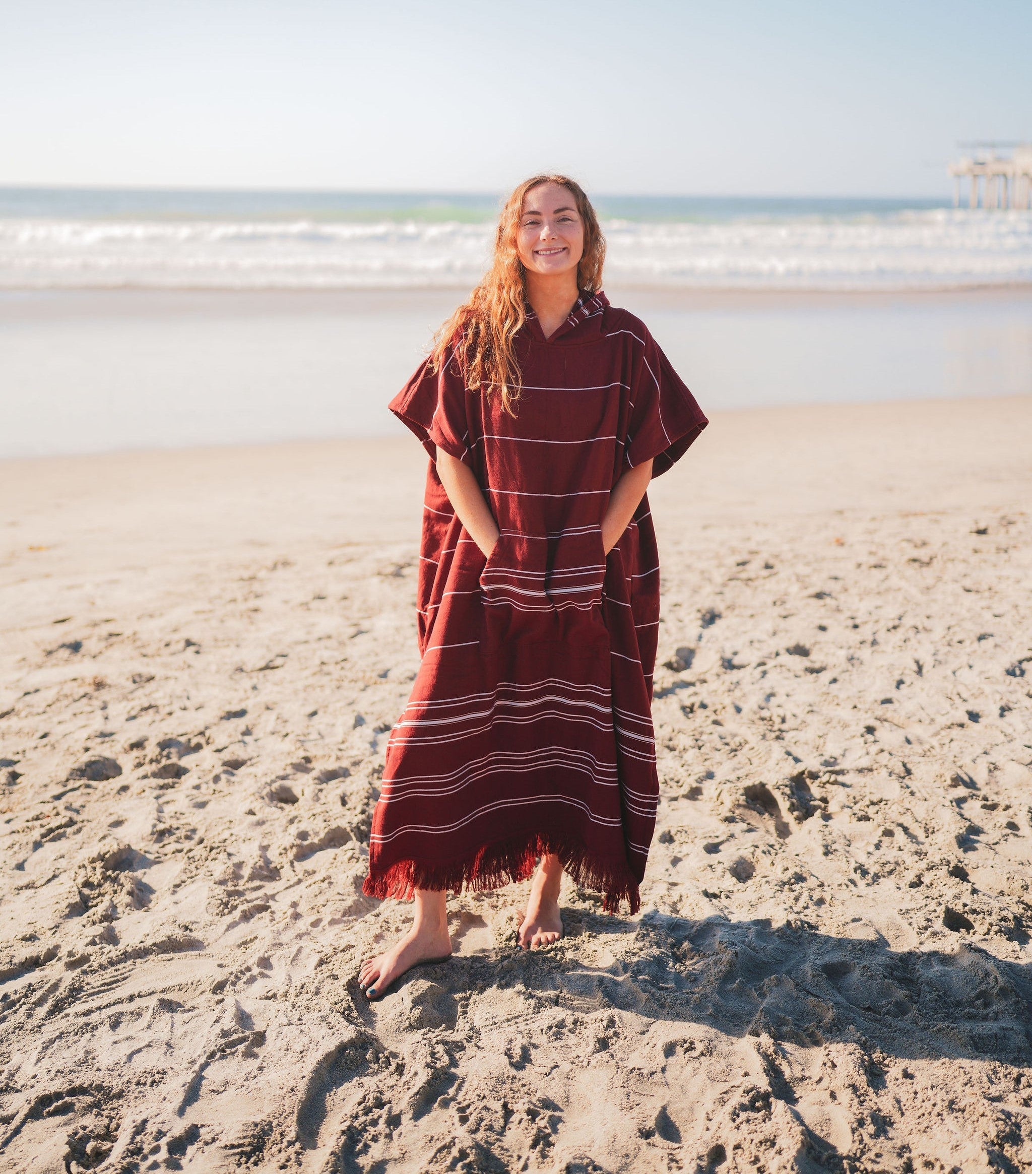 Delmar Terry Poncho – 100% Turkish Cotton Terrycloth Beach Cover-Up & Surf Poncho (One Size)